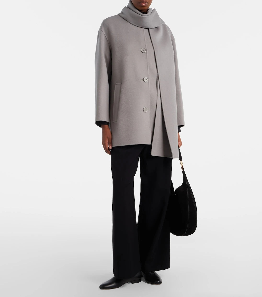 'S Max Mara - Scarf-detail virgin wool coat