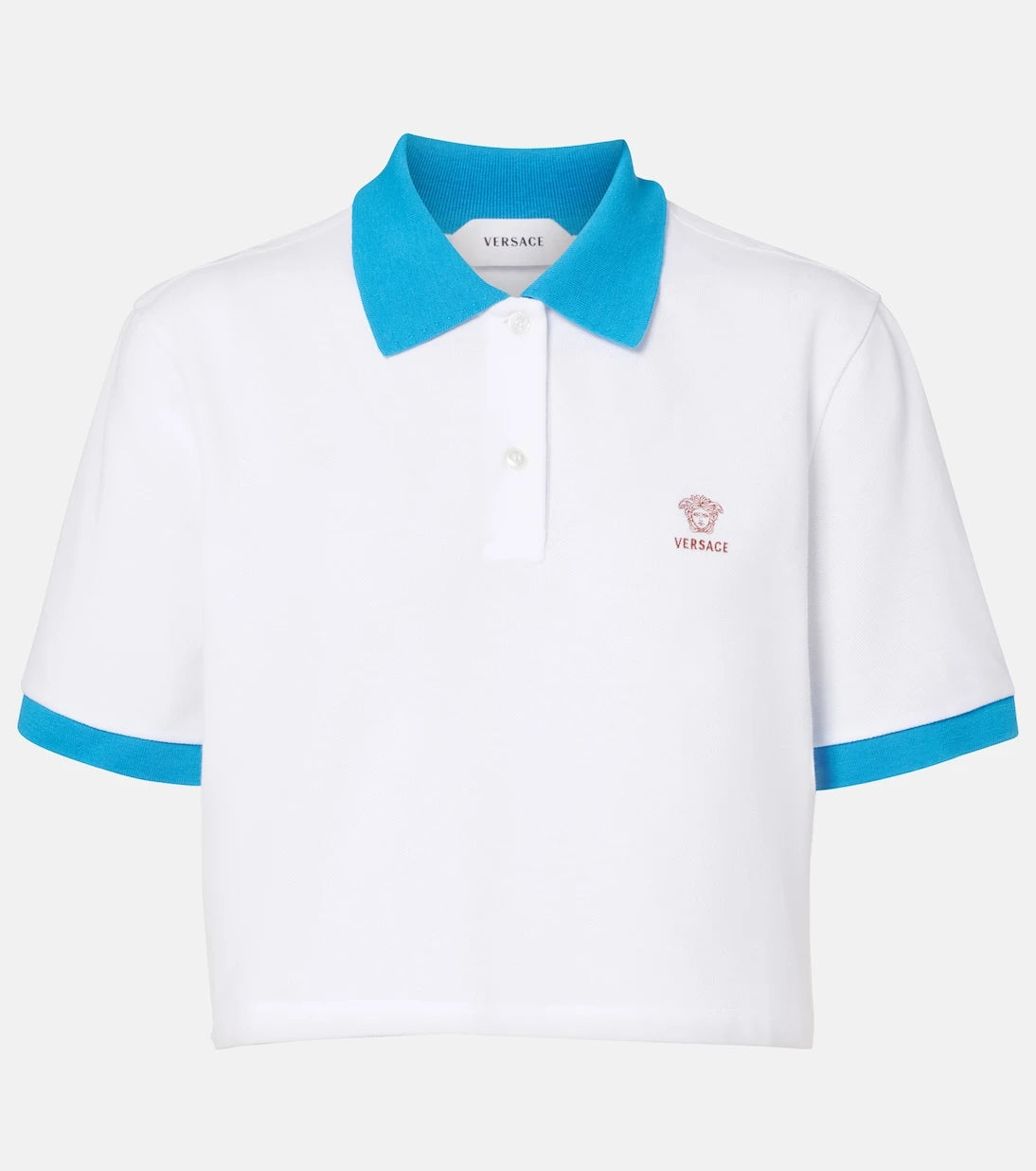 Versace - Embroidered cotton piqué polo shirt