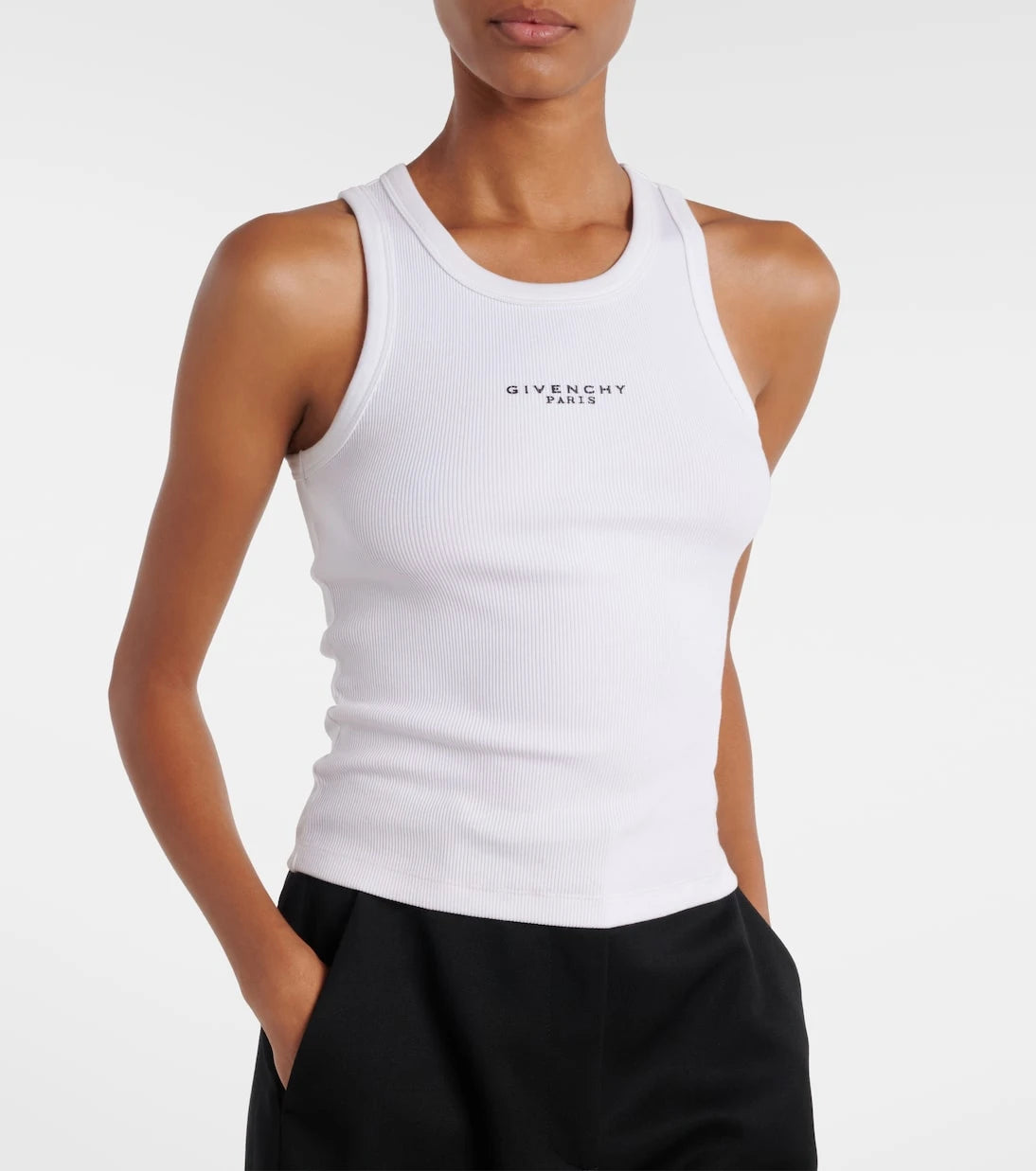 Givenchy - Logo ribbed-knit cotton jersey tank top