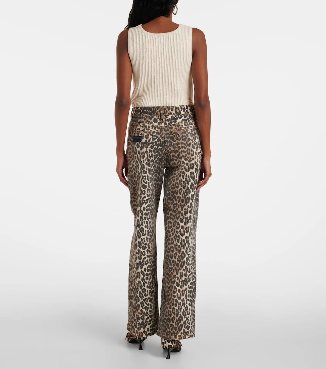 Ganni - Izey leopard-print straight jeans