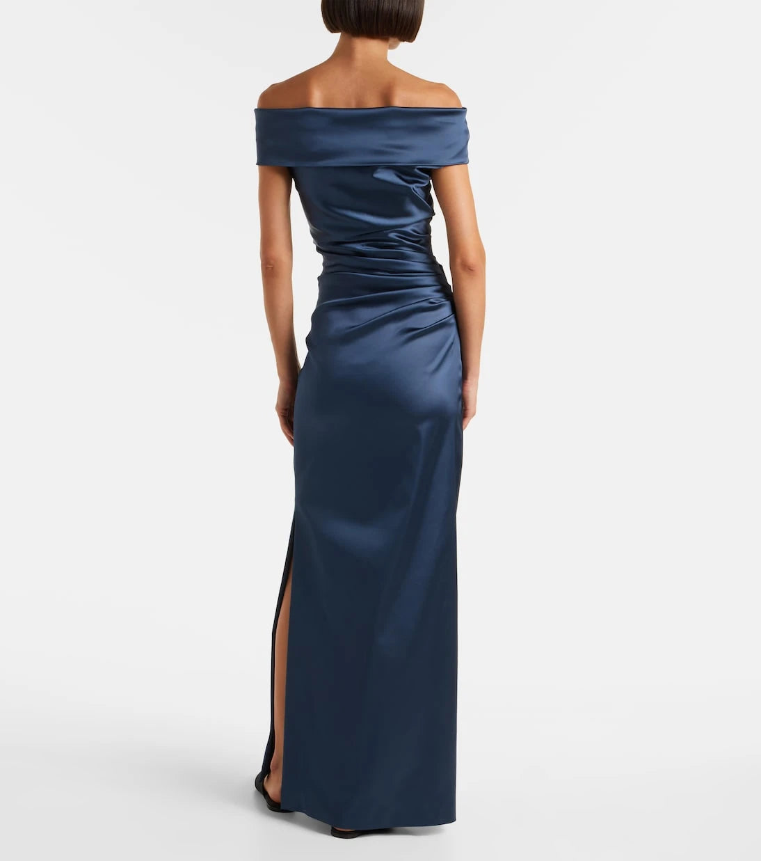 Max Mara - Opaco gathered satin gown