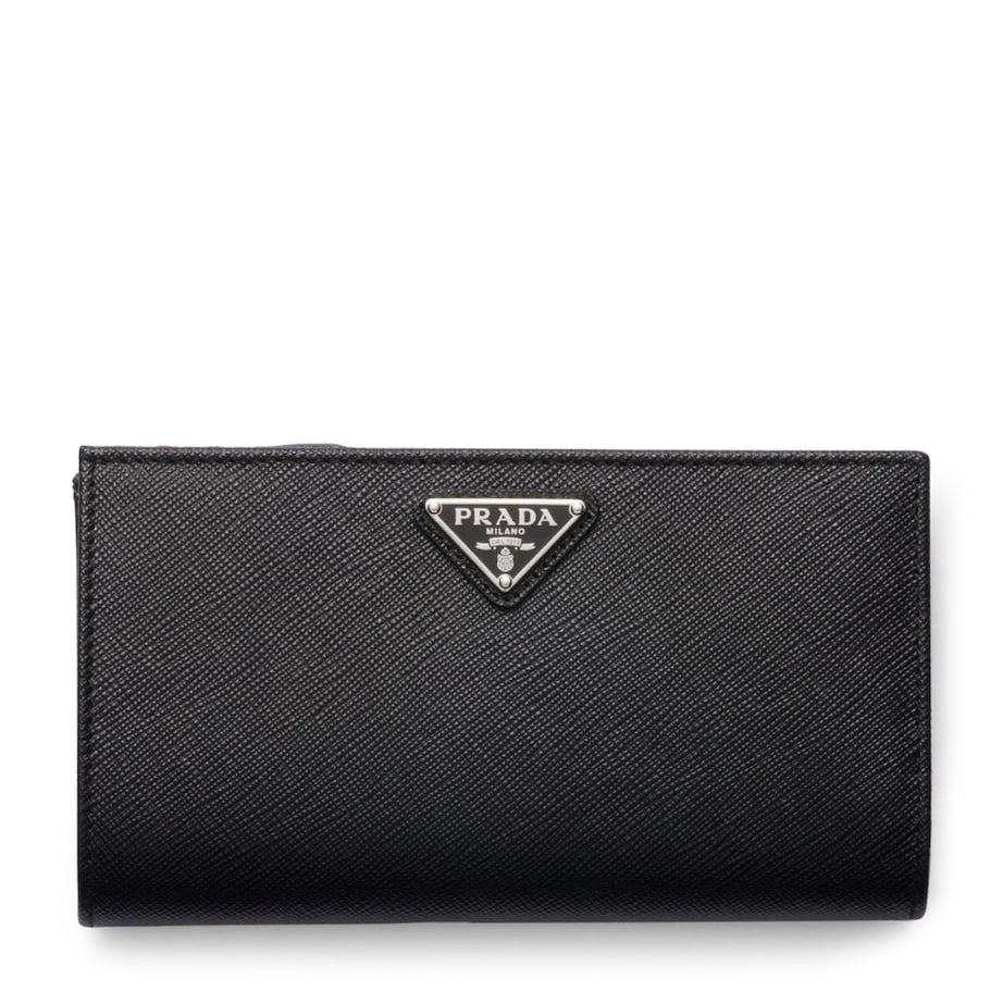 Prada Black Large Saffiano Leather Wallet