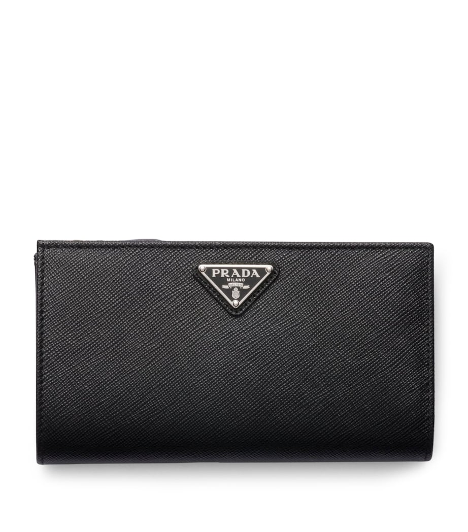 Prada Black Large Saffiano Leather Wallet