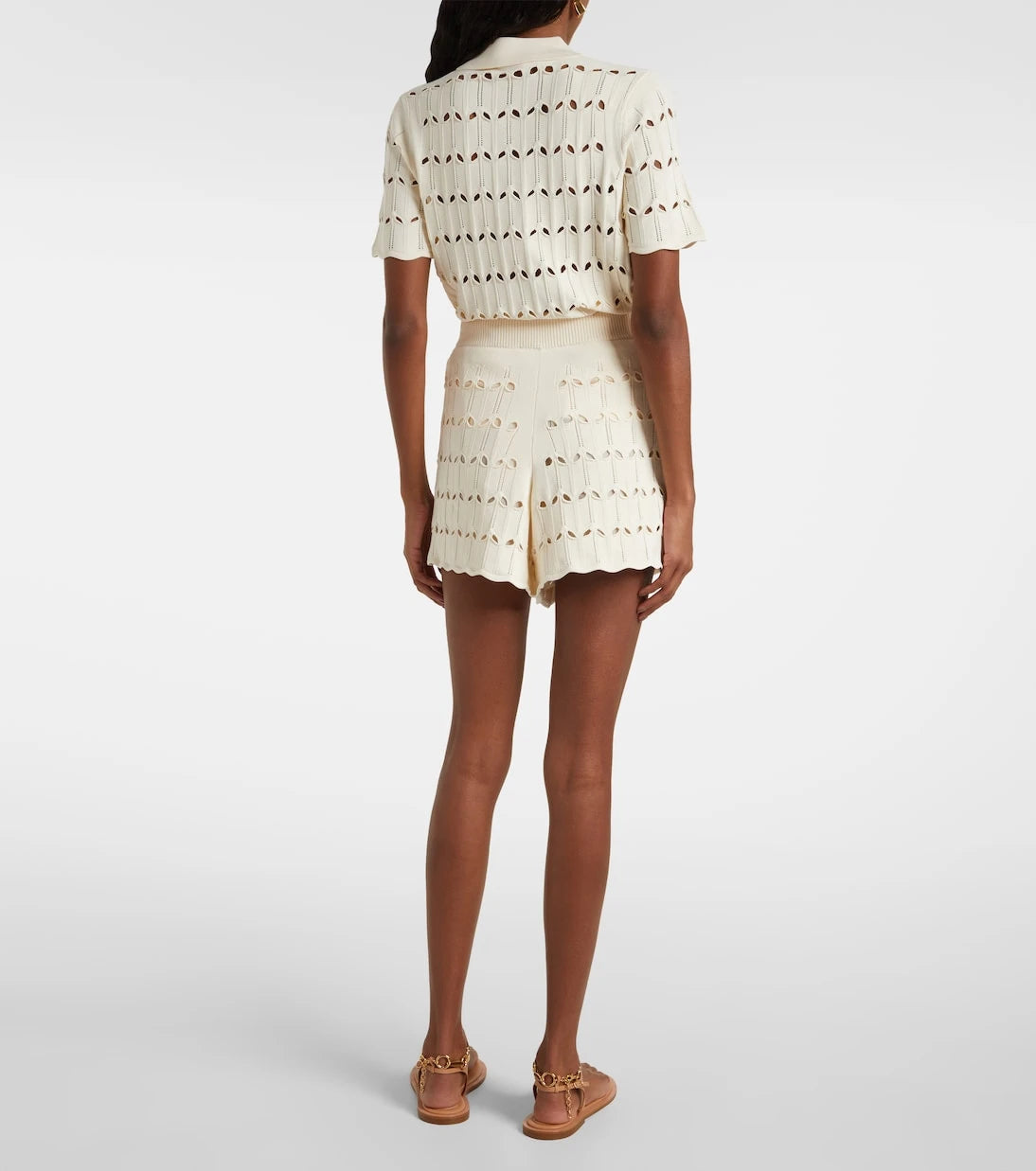 Zimmermann - High-rise pointelle shorts