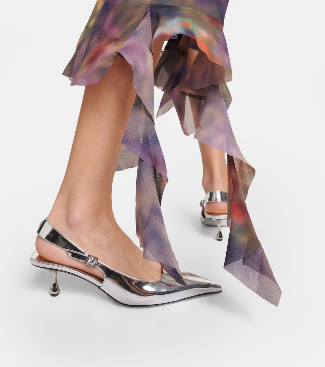 Jimmy Choo - Amel metallic leather slingback pumps