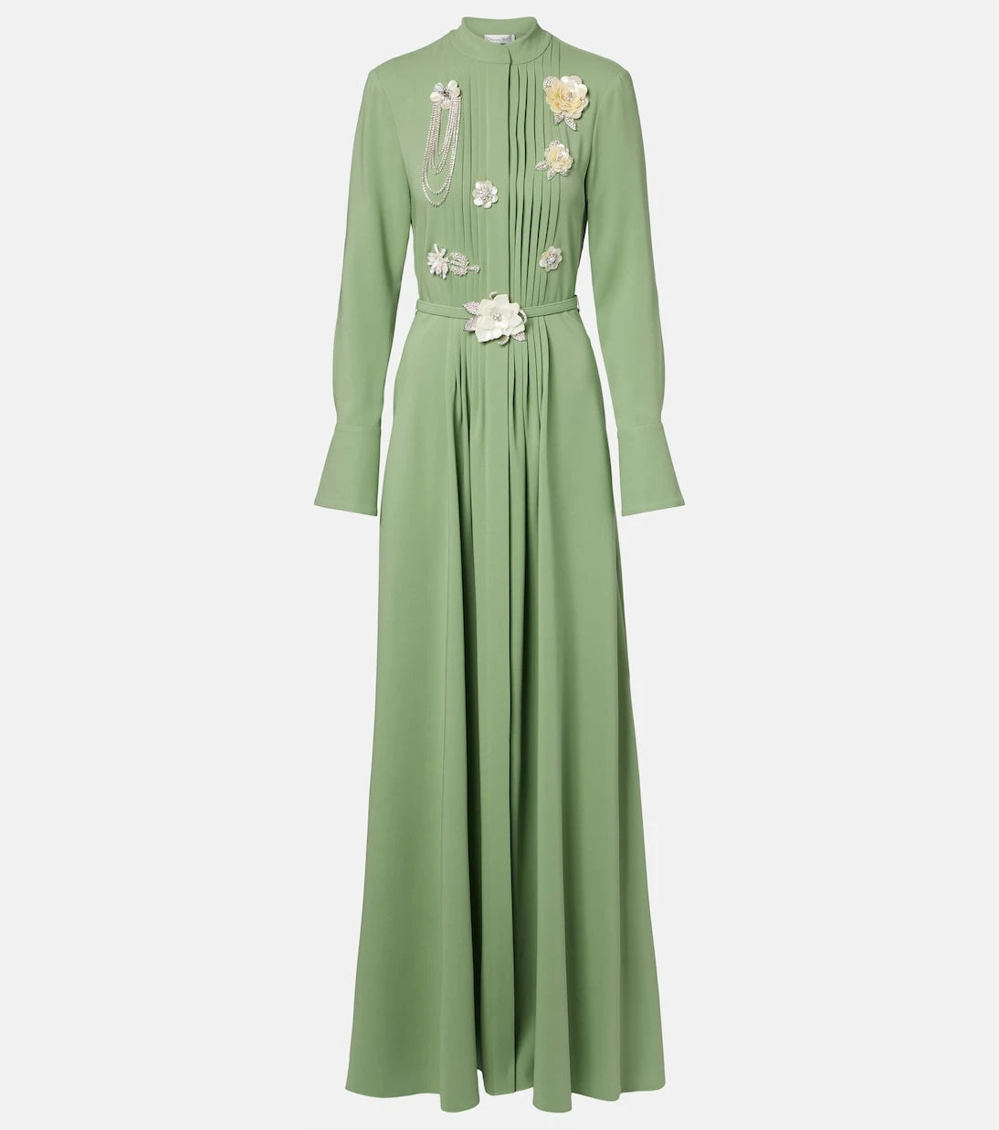 Oscar de la Renta - فستان سهرة من الكريب جورجيت الحريري المطرز