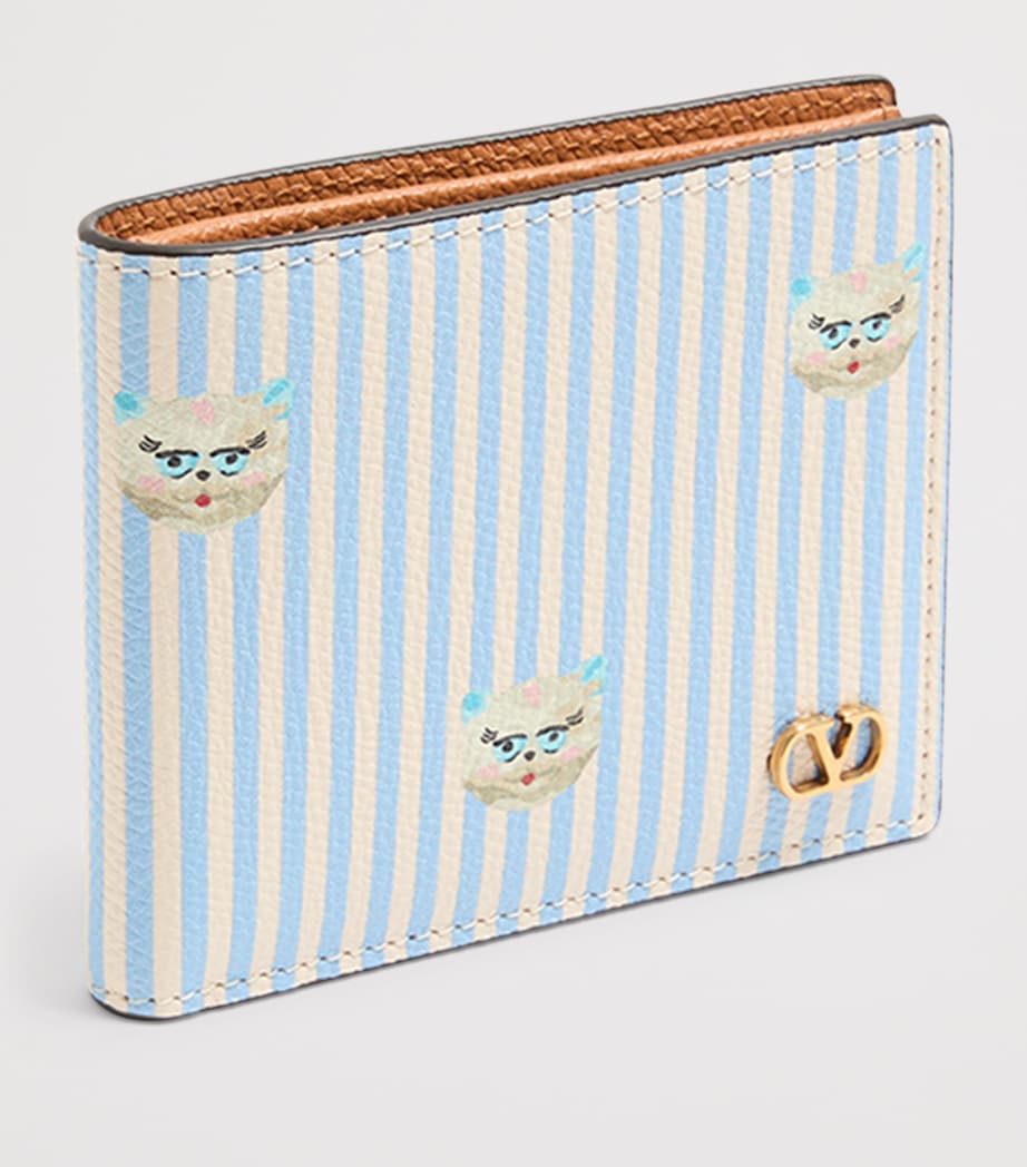 Valentino Garavani Calfskin Le Chat de la Maison Bifold Wallet