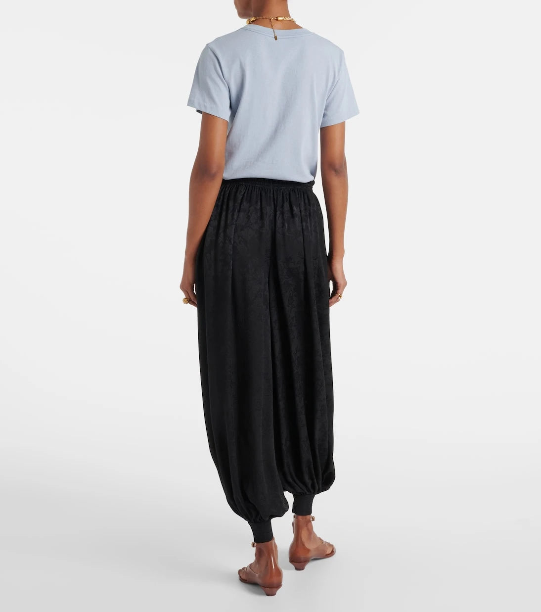 Chloé - Silk jacquard wide-leg pants