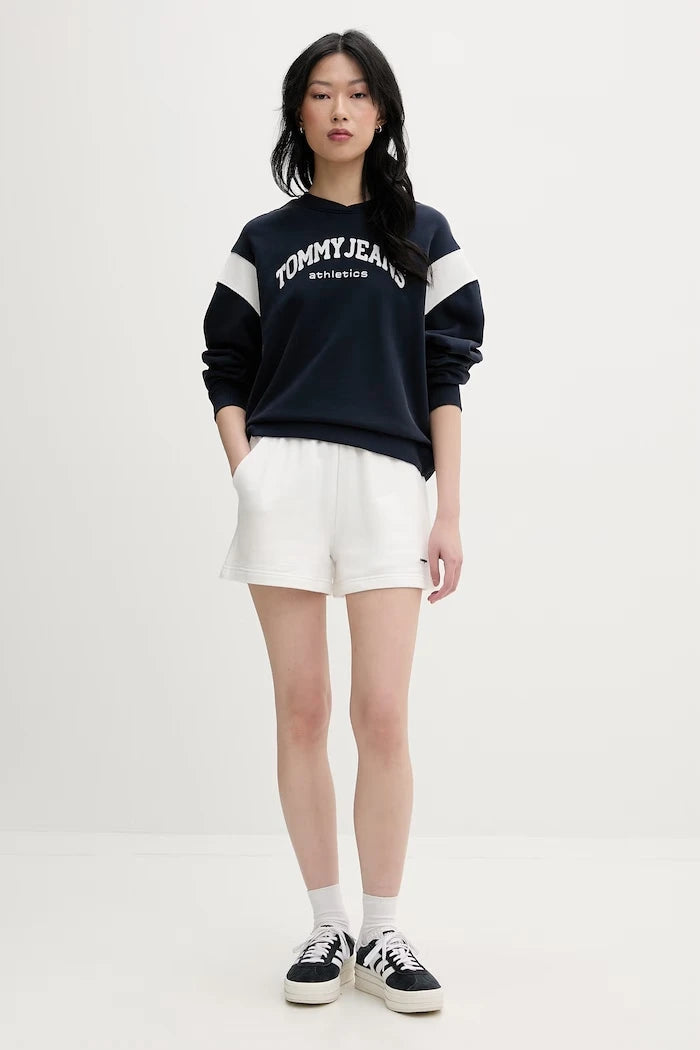 Tommy Jeans kadın pamuklu spor kısa şort