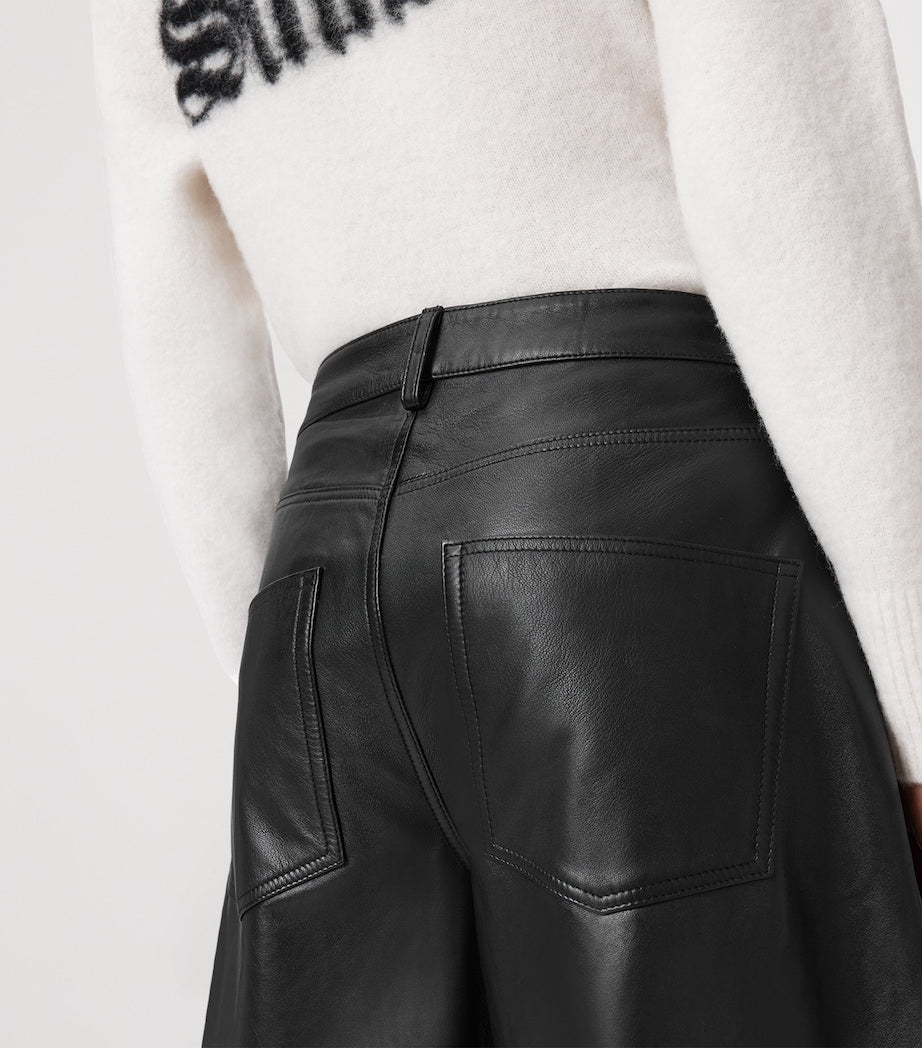 Black Leather Jett Lea Trousers