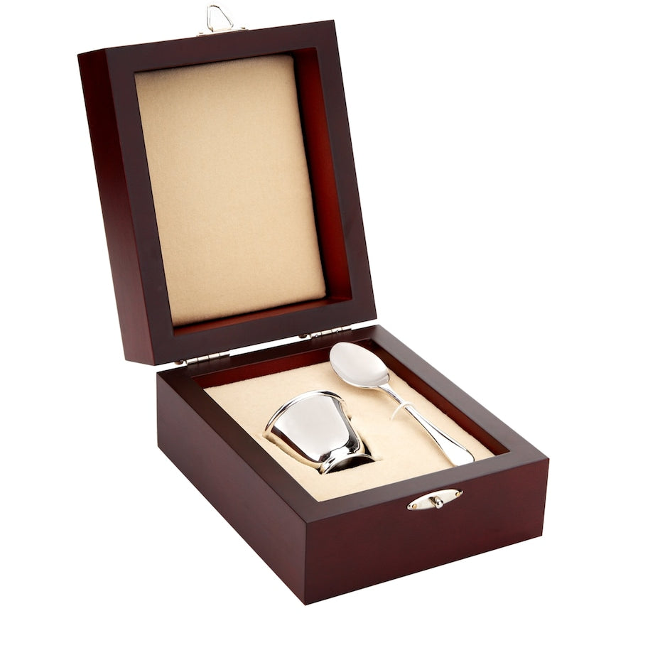 Sterling Silver Egg Cup and Spoon in Presentation Case