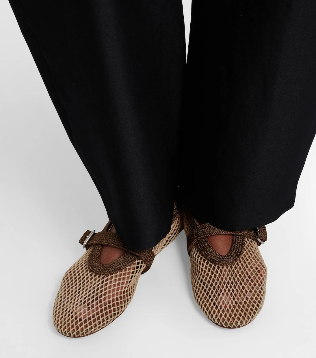 Alaïa - Fishnet Mary Jane flats