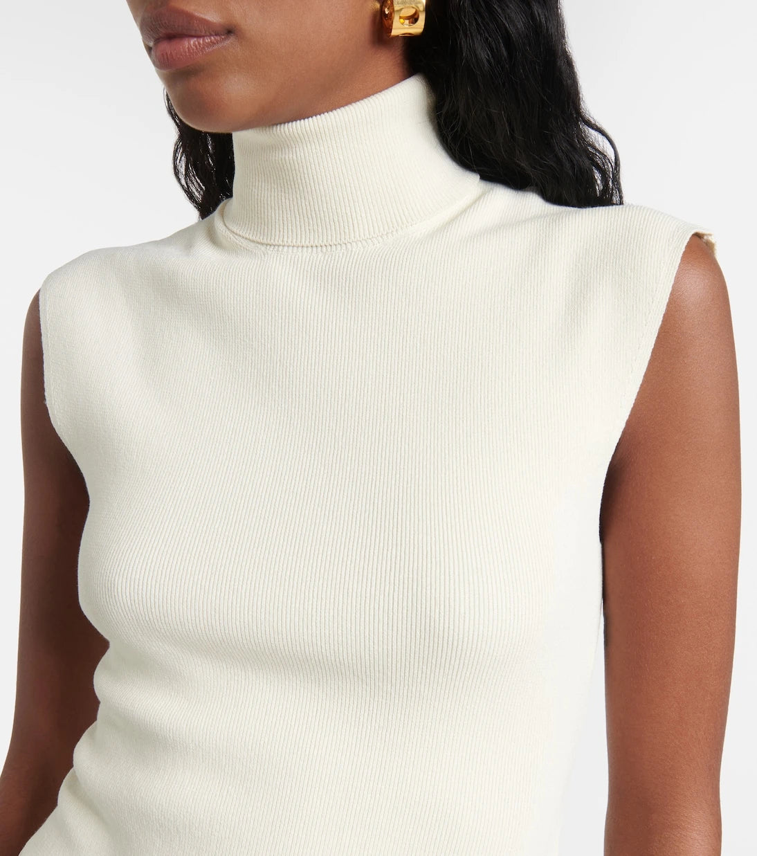 Victoria Beckham - Draped turtleneck jersey maxi dress