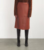 Yves Salomon Red Lambskin Wrap Skirt