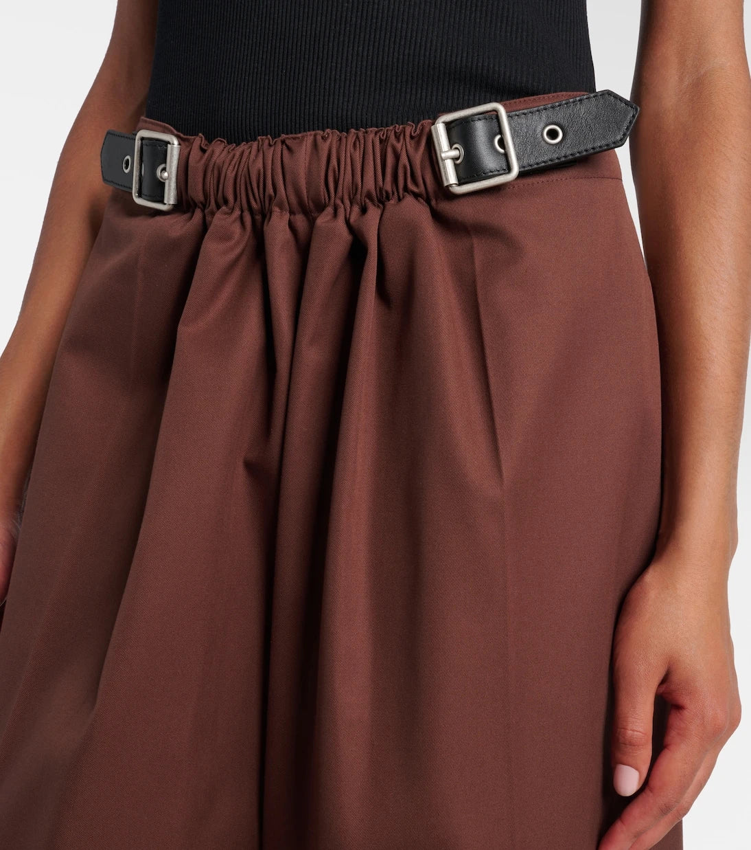 Loewe - High-rise cotton and silk culottes