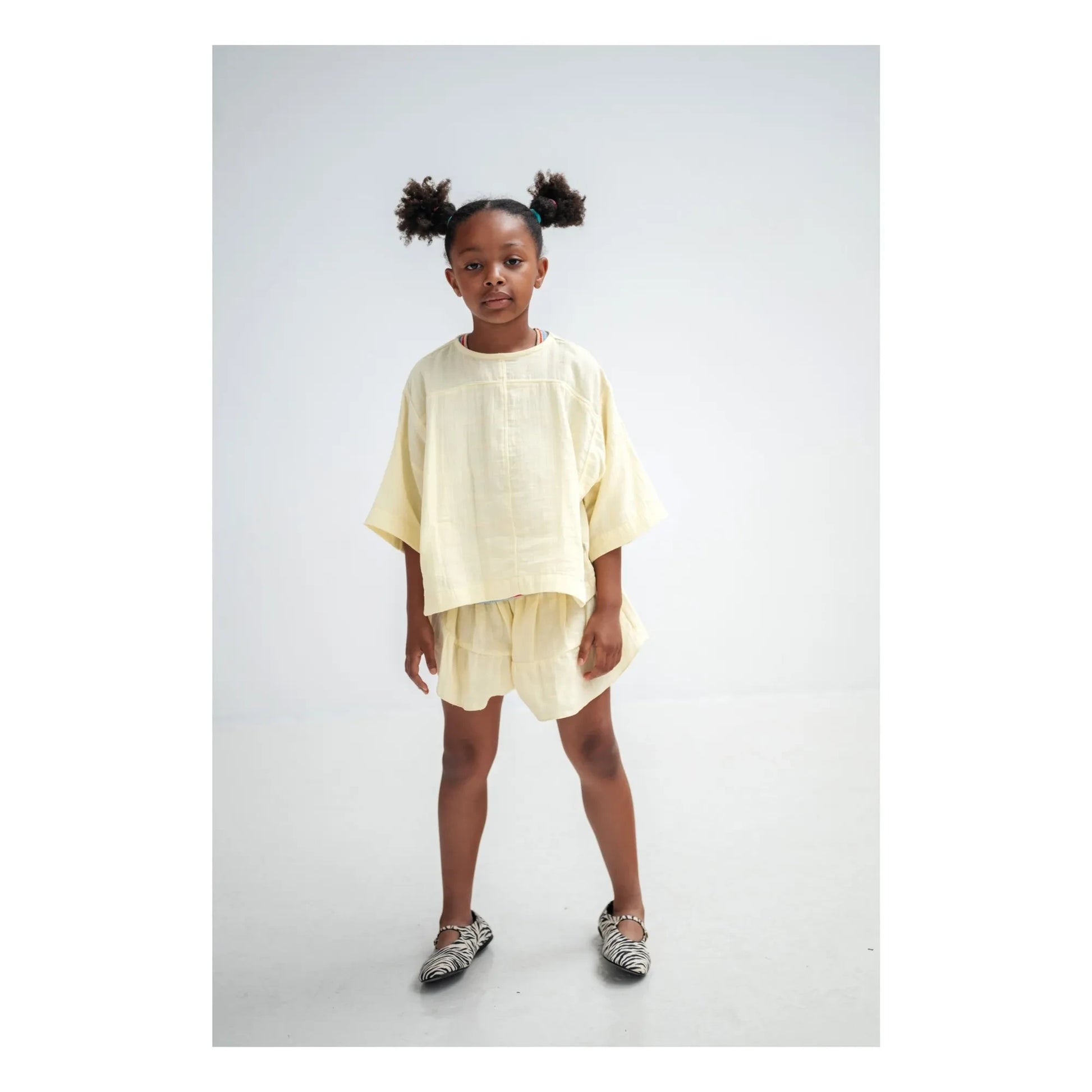 Repose AMS - Back buttoned blouse Organic cotton | Pale yellow