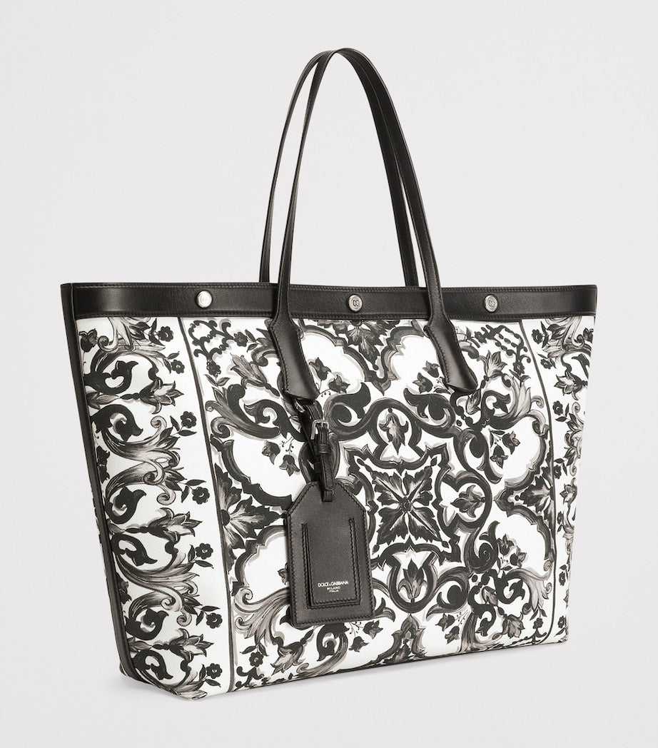Dolce & Gabbana Canvas Majolica Tote Bag