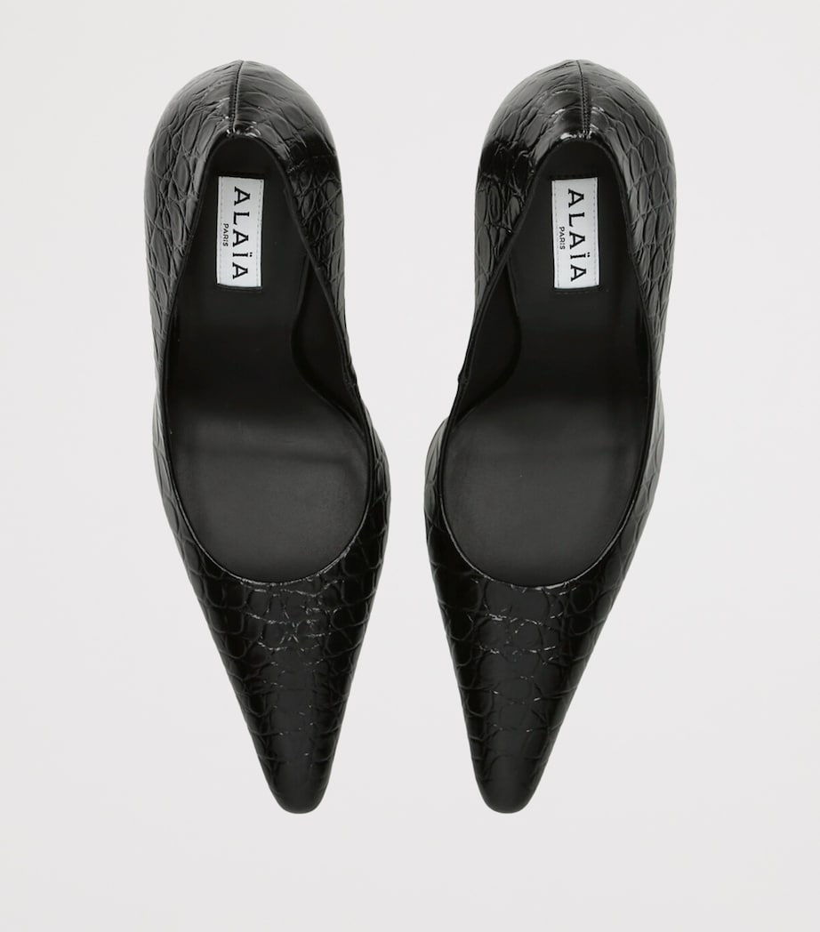 Alaïa Black Leather Point-Toe Pumps 90