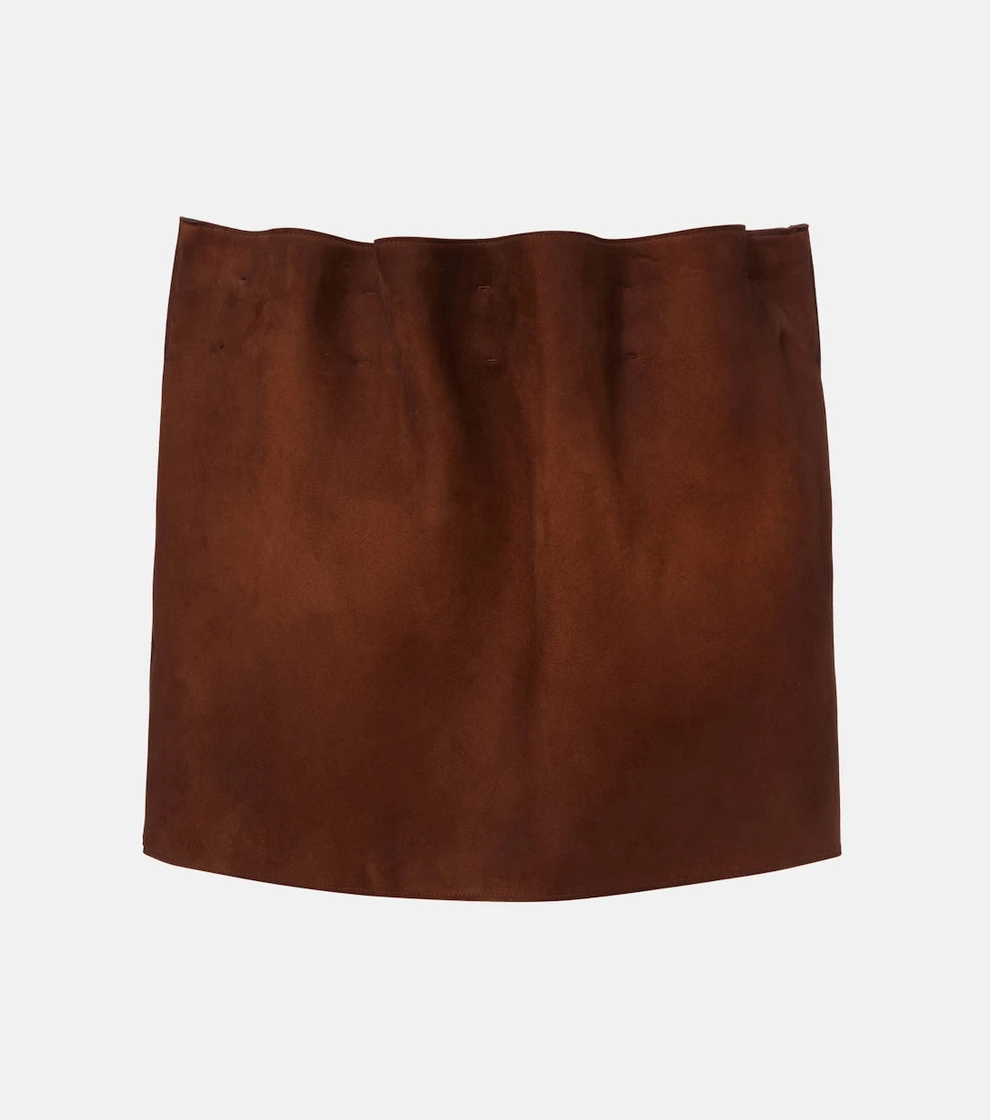 Prada - Gathered suede miniskirt