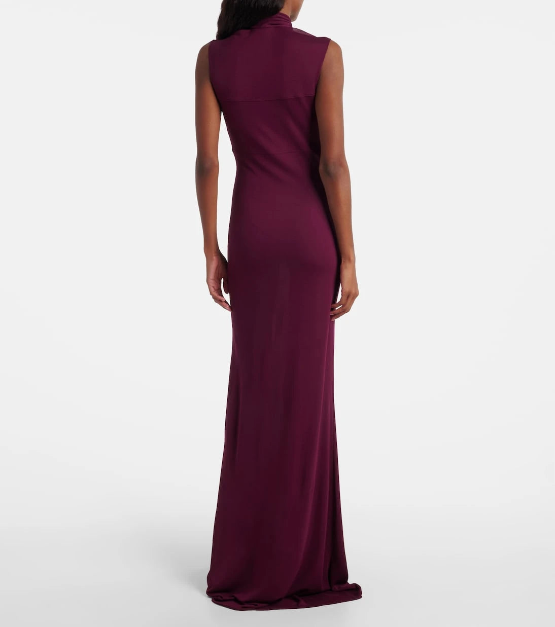 Alaïa - Bow-detail halterneck jersey gown