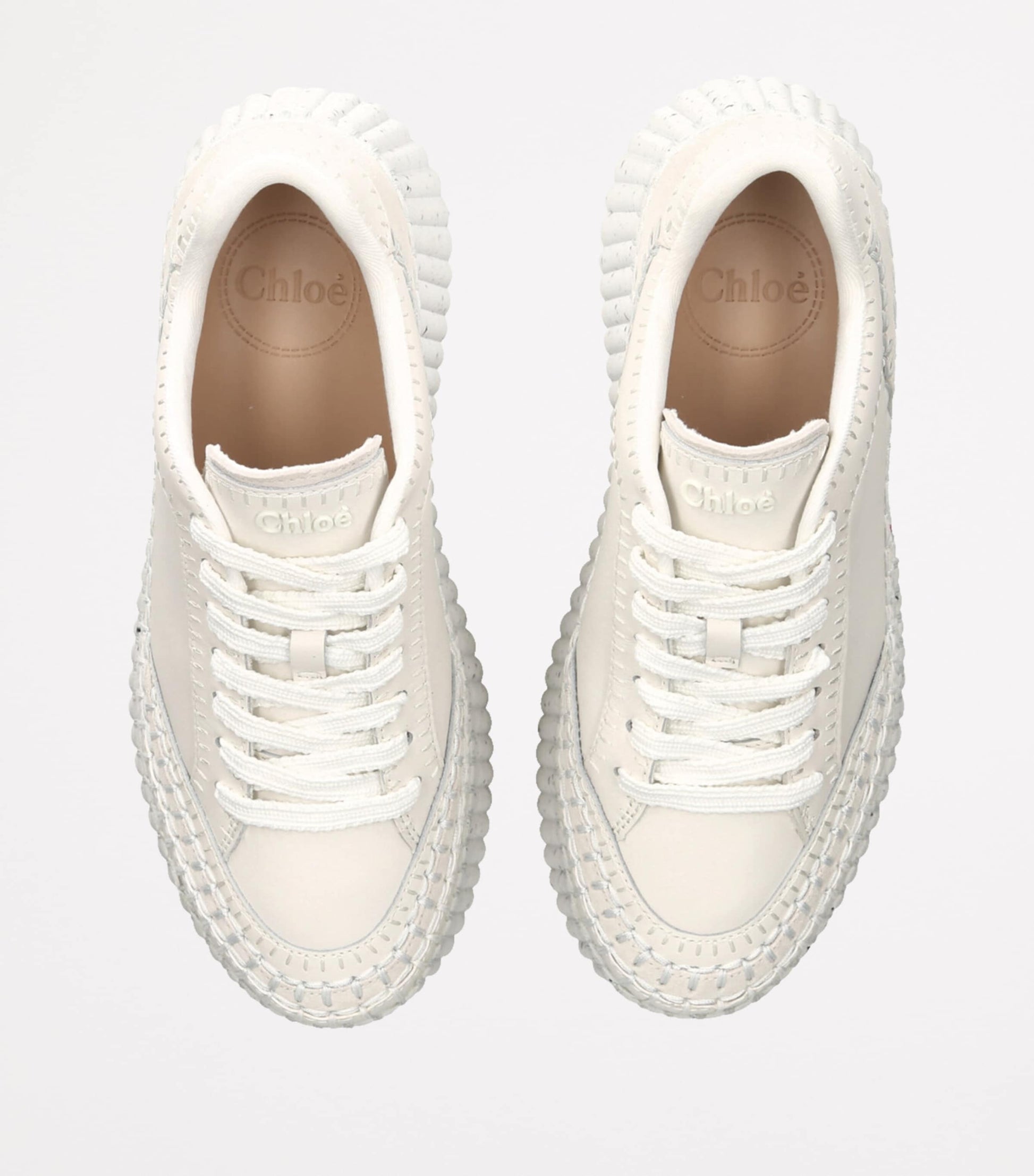 Leather Nama Runner Platform Sneakers WHITE