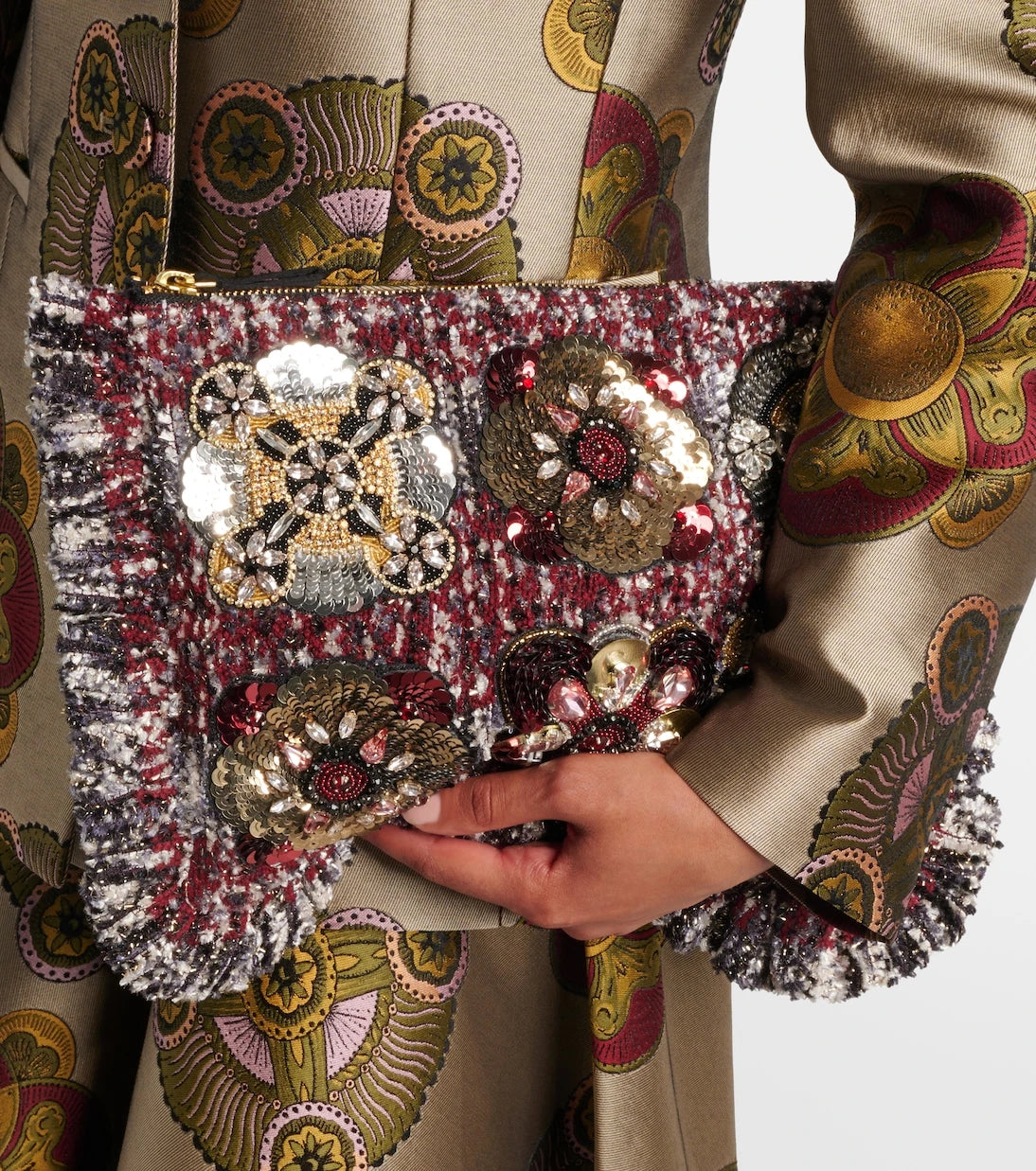 La DoubleJ - Small embroidered jacquard pouch