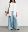 MAX&Co. Blue Silk Shades Of Nature Wide-Leg Trousers