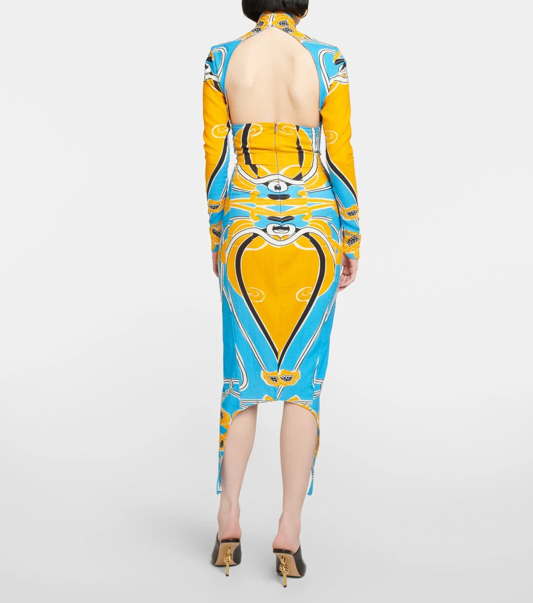 Patou - Printed cutout cotton-blend midi dress