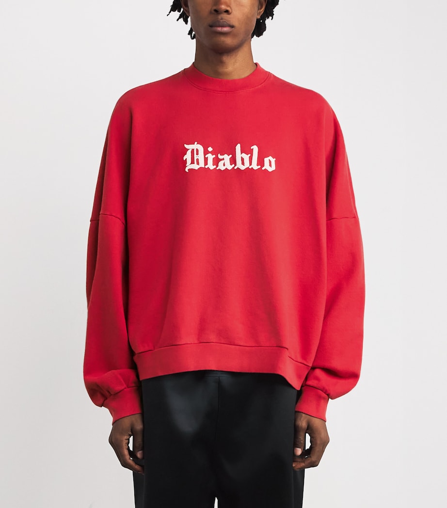 Red Cotton Diablo Hooligan Sweatshirt