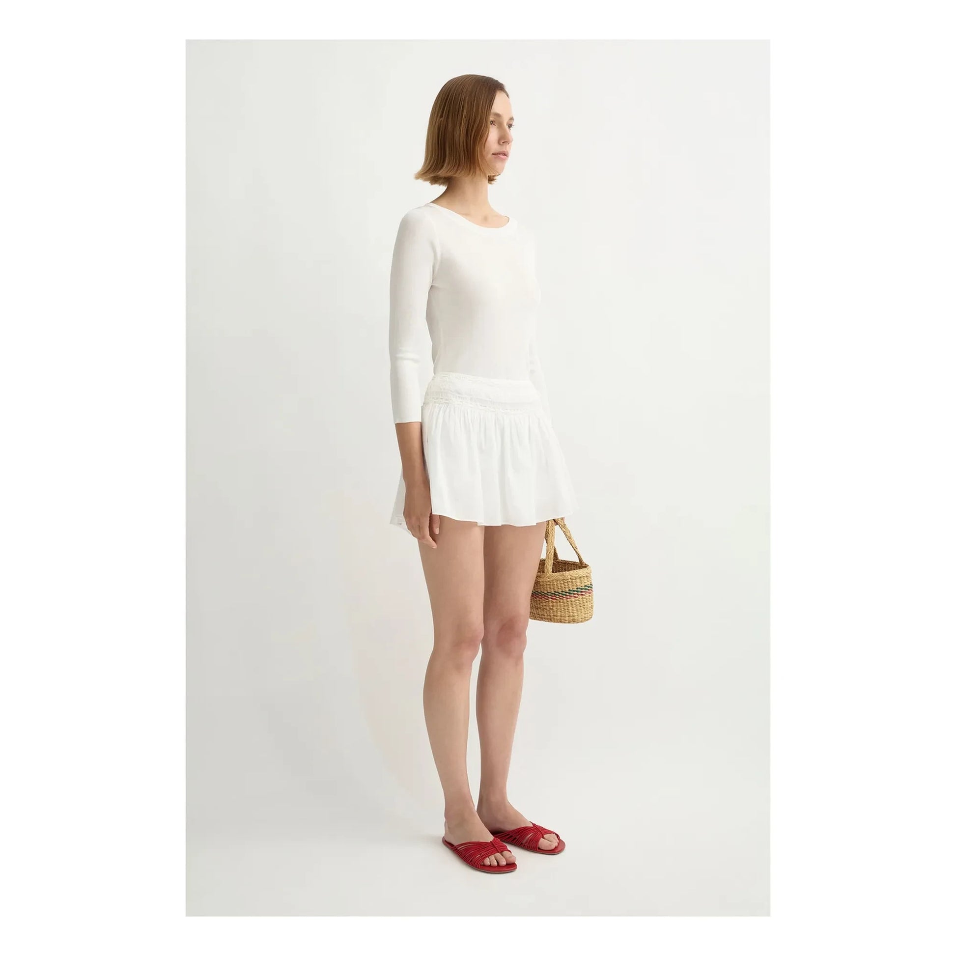 Posse - Danielle Cotton Short Skirt | White