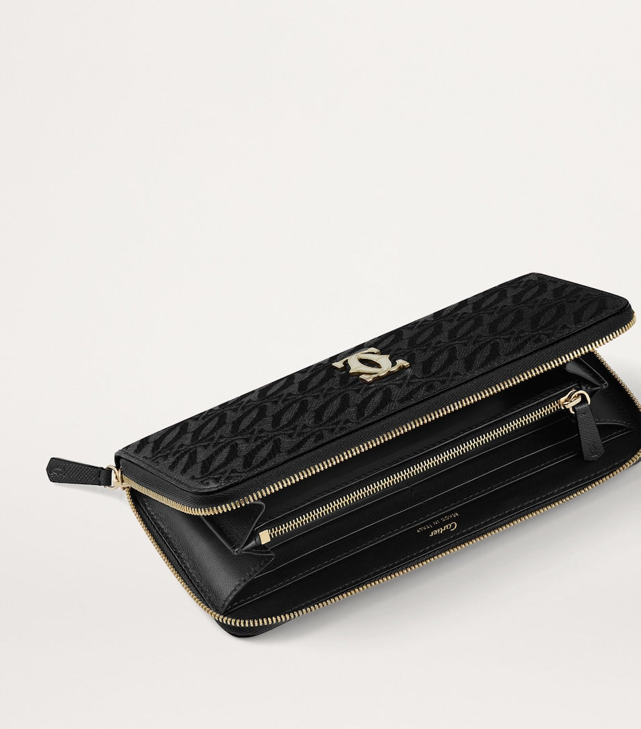 Black Leather C de Cartier International Zipped Wallet