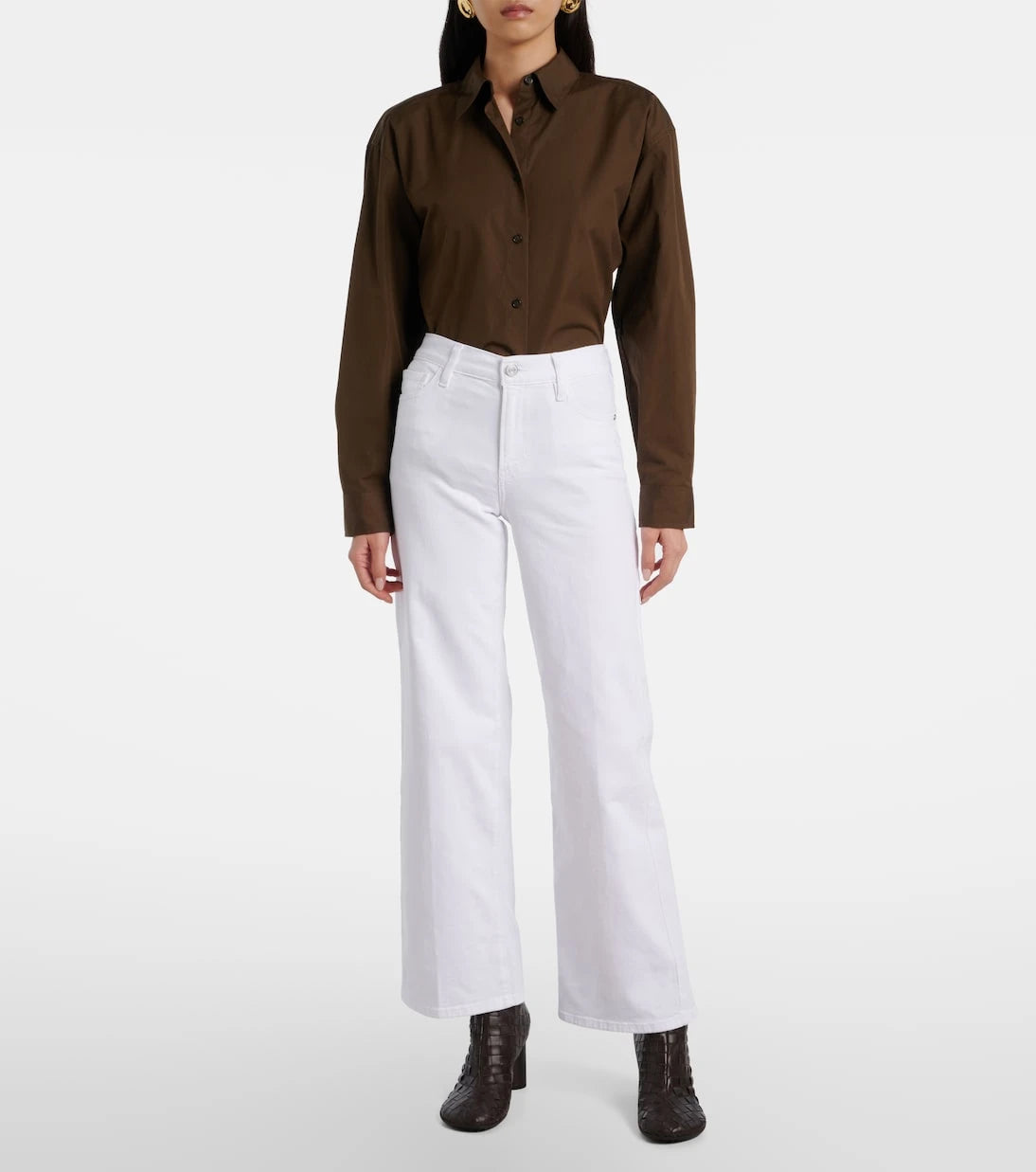 جينز Frame - Le Slim Palazzo بخصر عالٍ وقصة أرجل واسعة