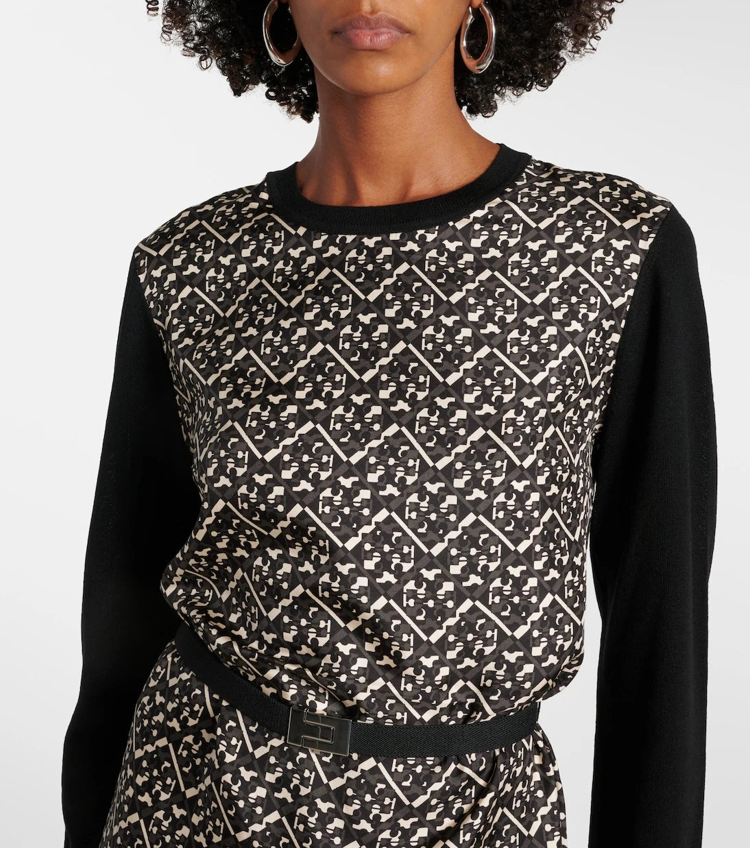 Tory Burch - Belted silk-trimmed wool midi dress