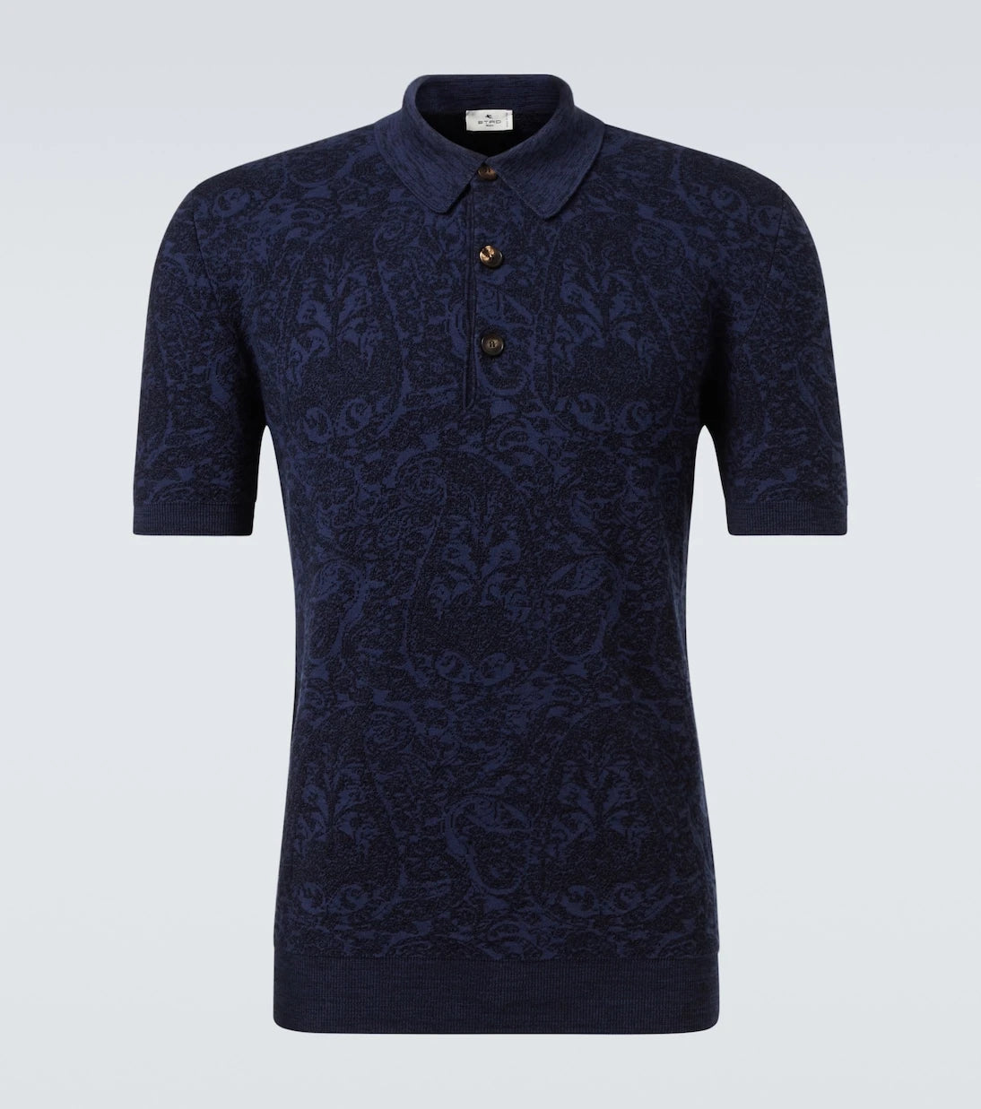 Etro - Cotton and wool-blend jacquard polo sweater