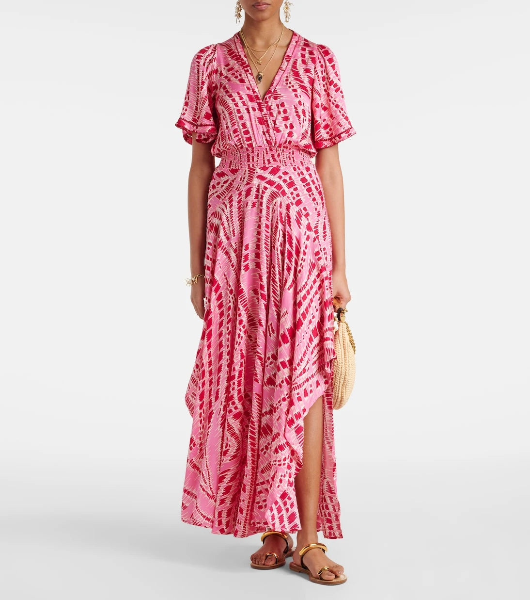 Poupette St Barth - Mabelle printed satin midi dress