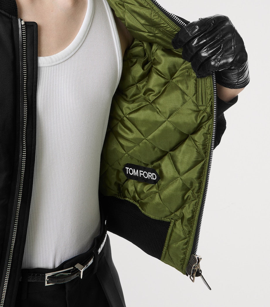 TOM FORD Black Silk Bomber Jacket