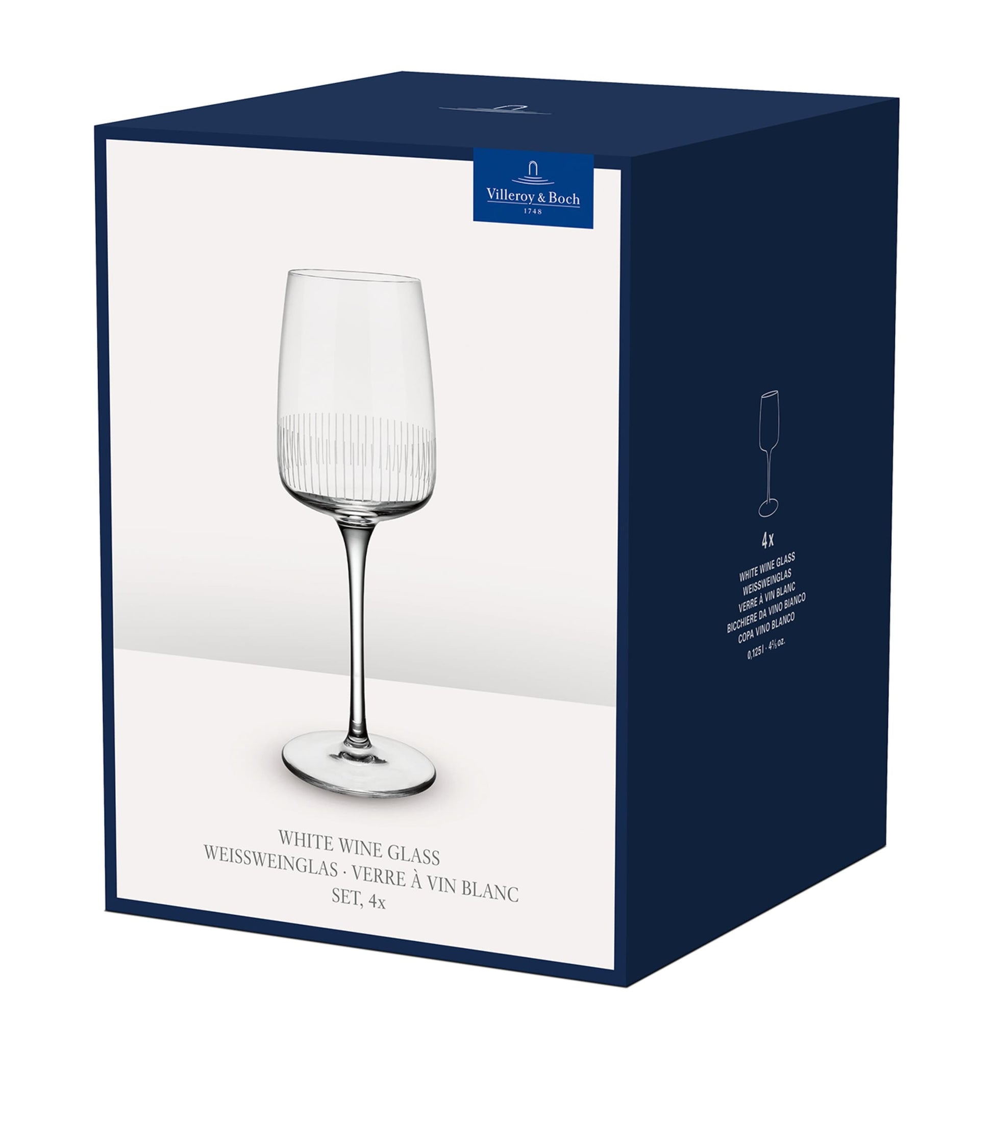 Set of 4 Crystal Afina White Wine Glasses (125ml)