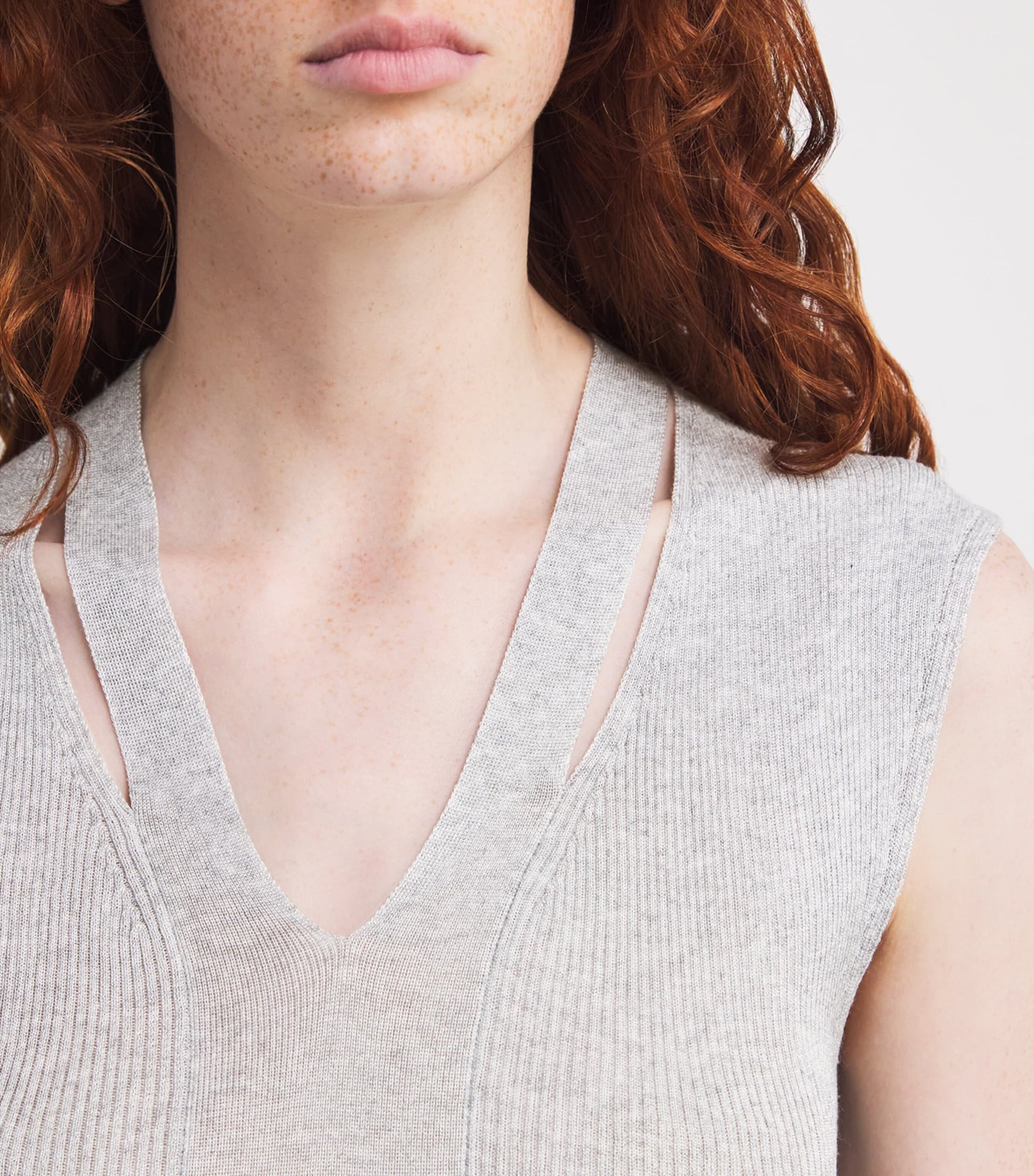 MAX&Co. Grey Knitted Cut-Out Top