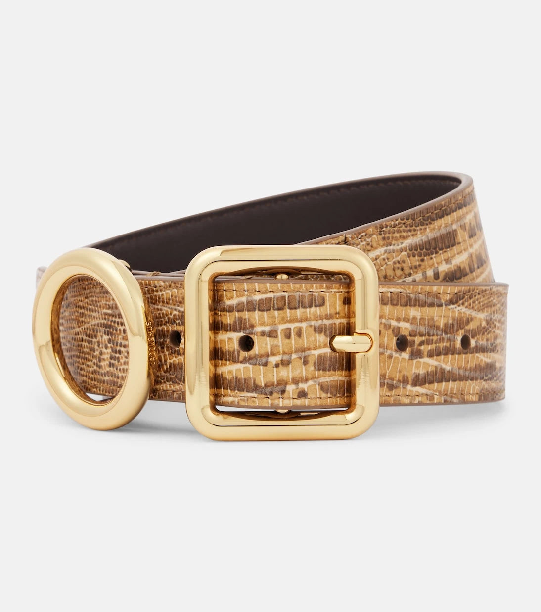 Jacquemus - Regalo croc-effect leather belt