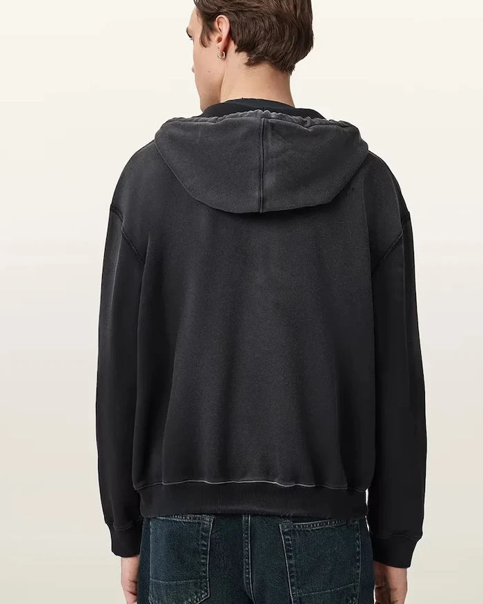 AllSaints ROQUE pamuklu erkek kapüşonlu sweatshirt