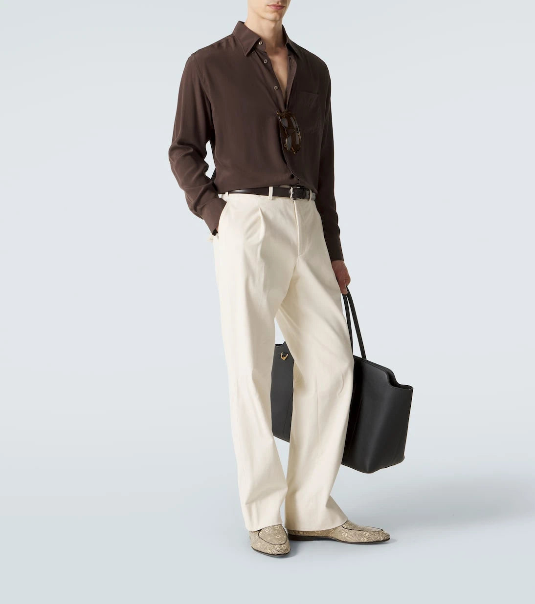 Manolo Blahnik - Modena snake-effect leather loafers
