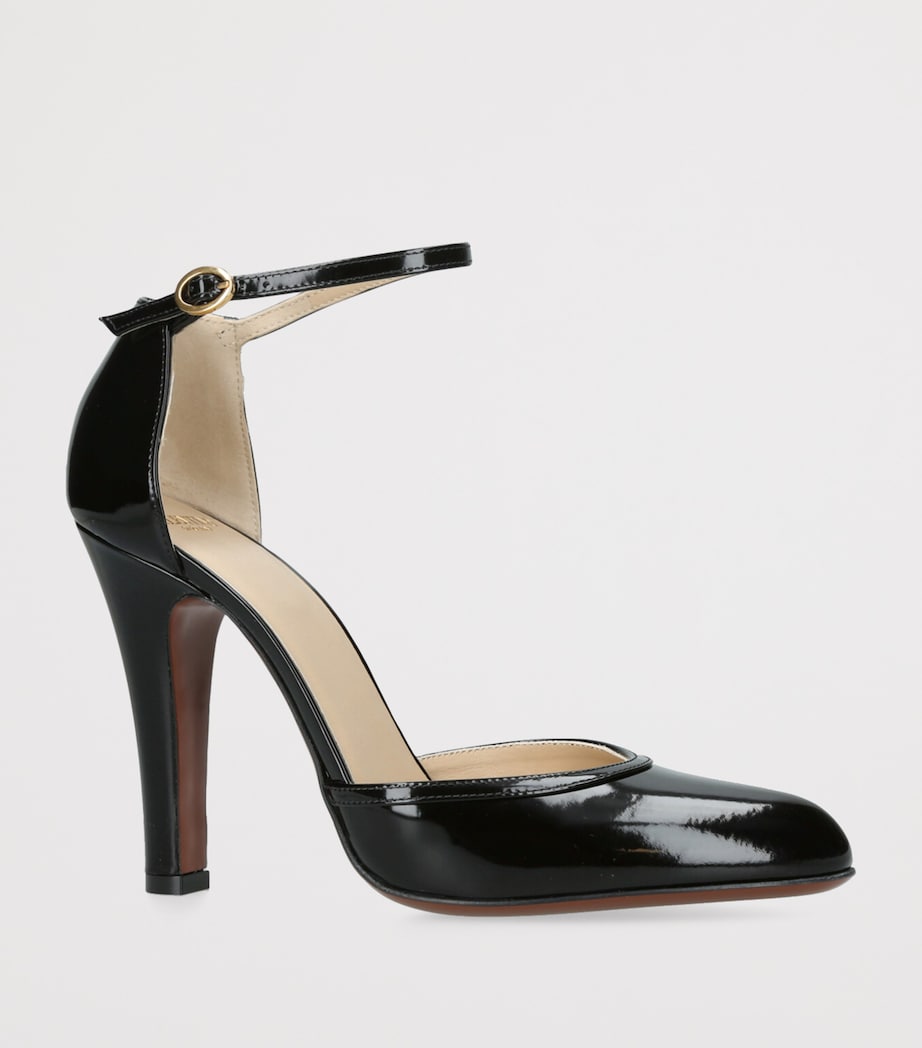 Valentino Garavani Black Patent Leather Hi Dolly Heeled Pumps 100