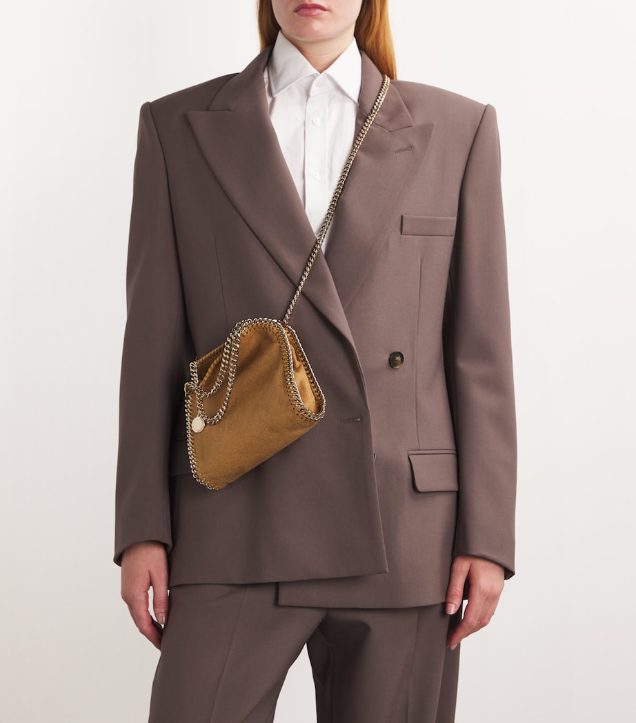 Stella McCartney Orange Mini Falabella Shaggy Deer Tote Bag