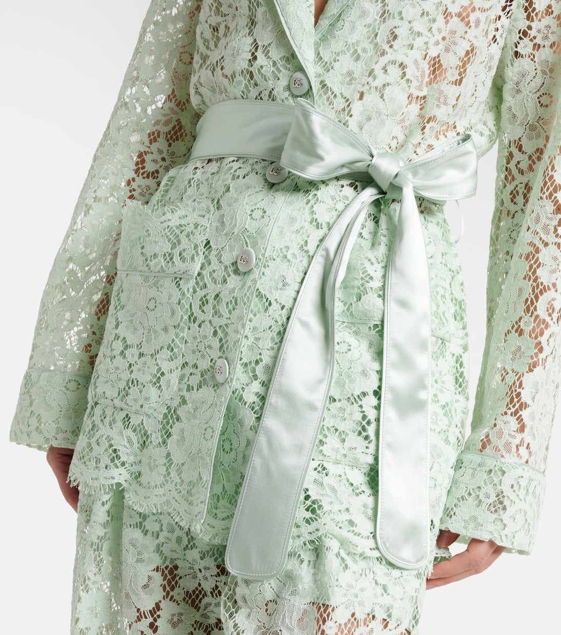 Dolce&Gabbana - Belted lace blazer