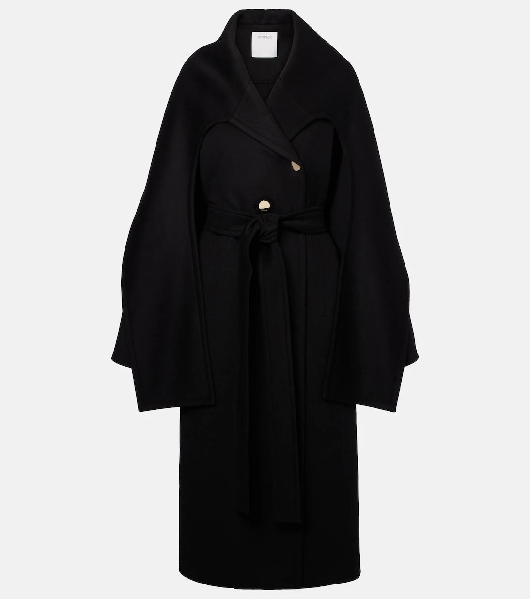 Sportmax - Baldo scarf-detail virgin wool coat