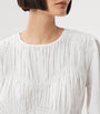 AllSaints White Gathered Melani Blouse