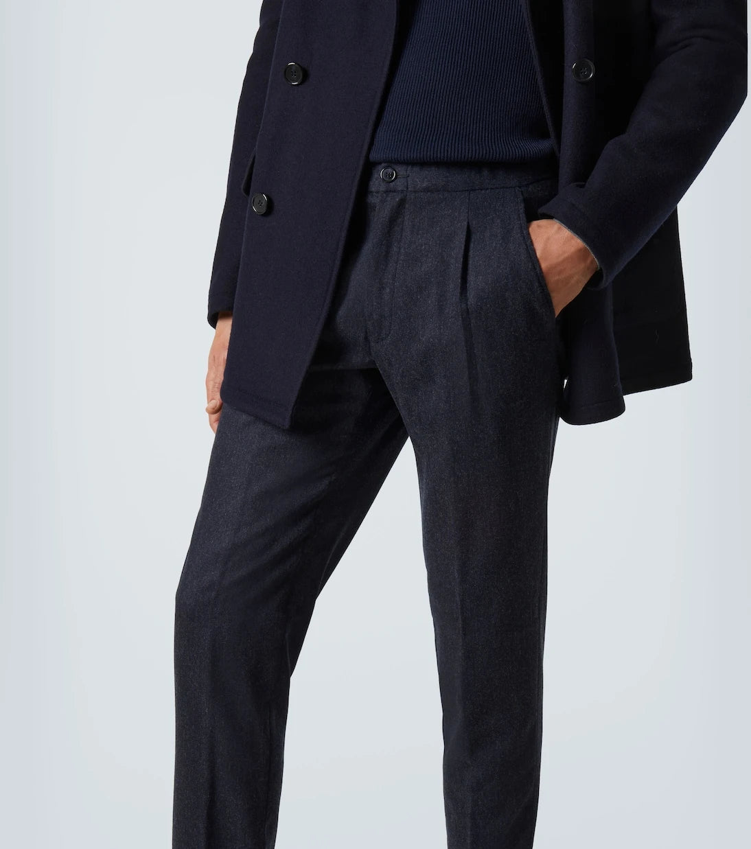 Thom Sweeney - بنطلون صوف بقصة مستقيمة