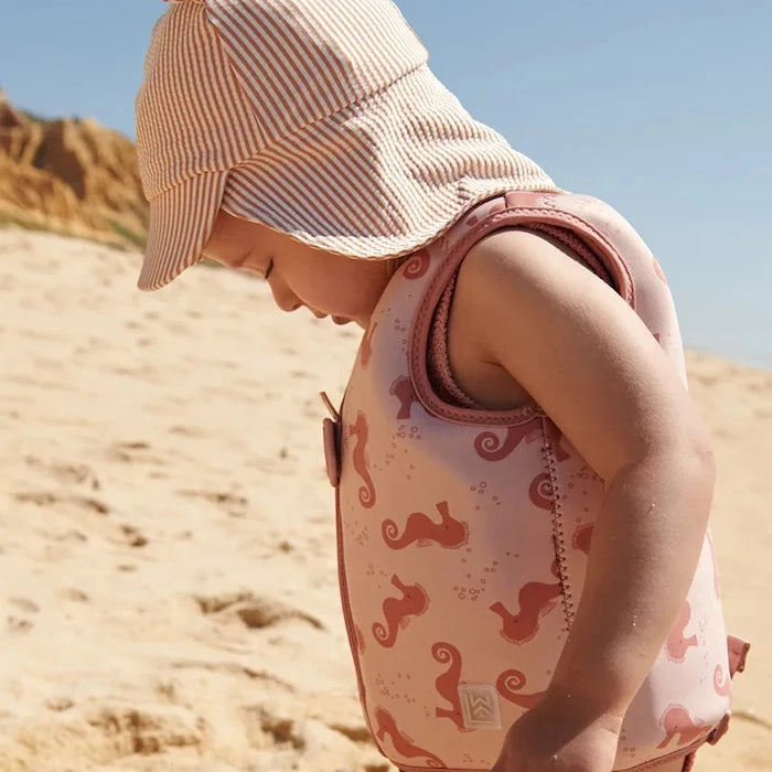 Детска шапка с козирка Liewood Senia Seersucker Sun Hat With Ears