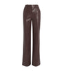 Alice+Olivia Brown Vegan Leather Alexander Trousers