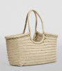 Ivory Large Leather Woven Nantucket Tote Bag